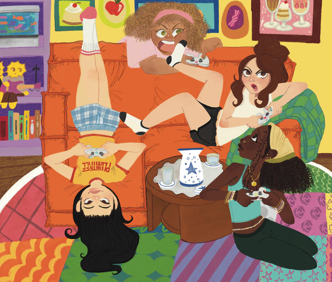 The Gang Plays Video Games - Digital painting